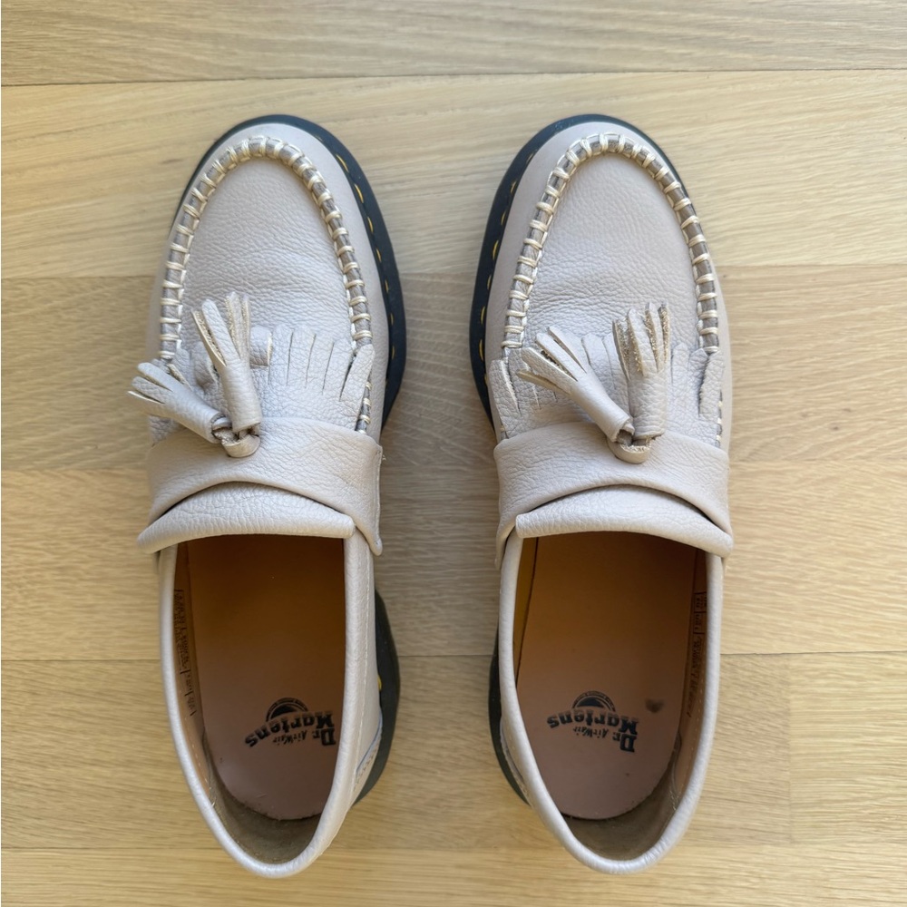 Dr. Martens Beige Tassel Loafers